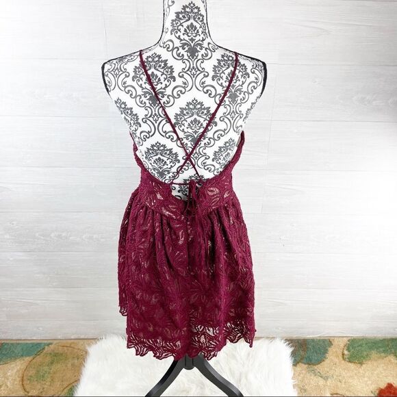 J.O.A. Scalloped Floral Lace Fit and Flare Lace Up Dress - Picture 8 of 13